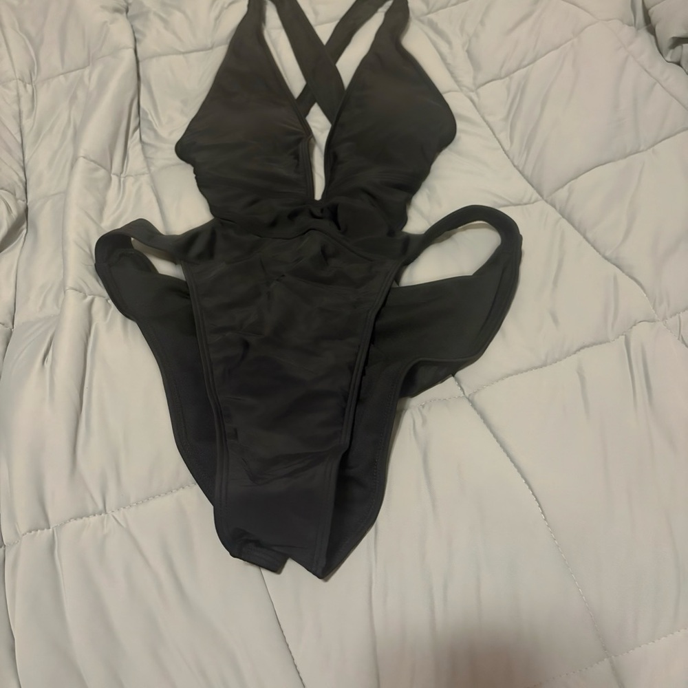 Black cut out One Piece Swimsuit